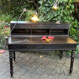 Flat desk louis philippe style in blackened pear tree