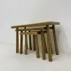 Set of nesting tables solid oak wood brutalist, 1970s