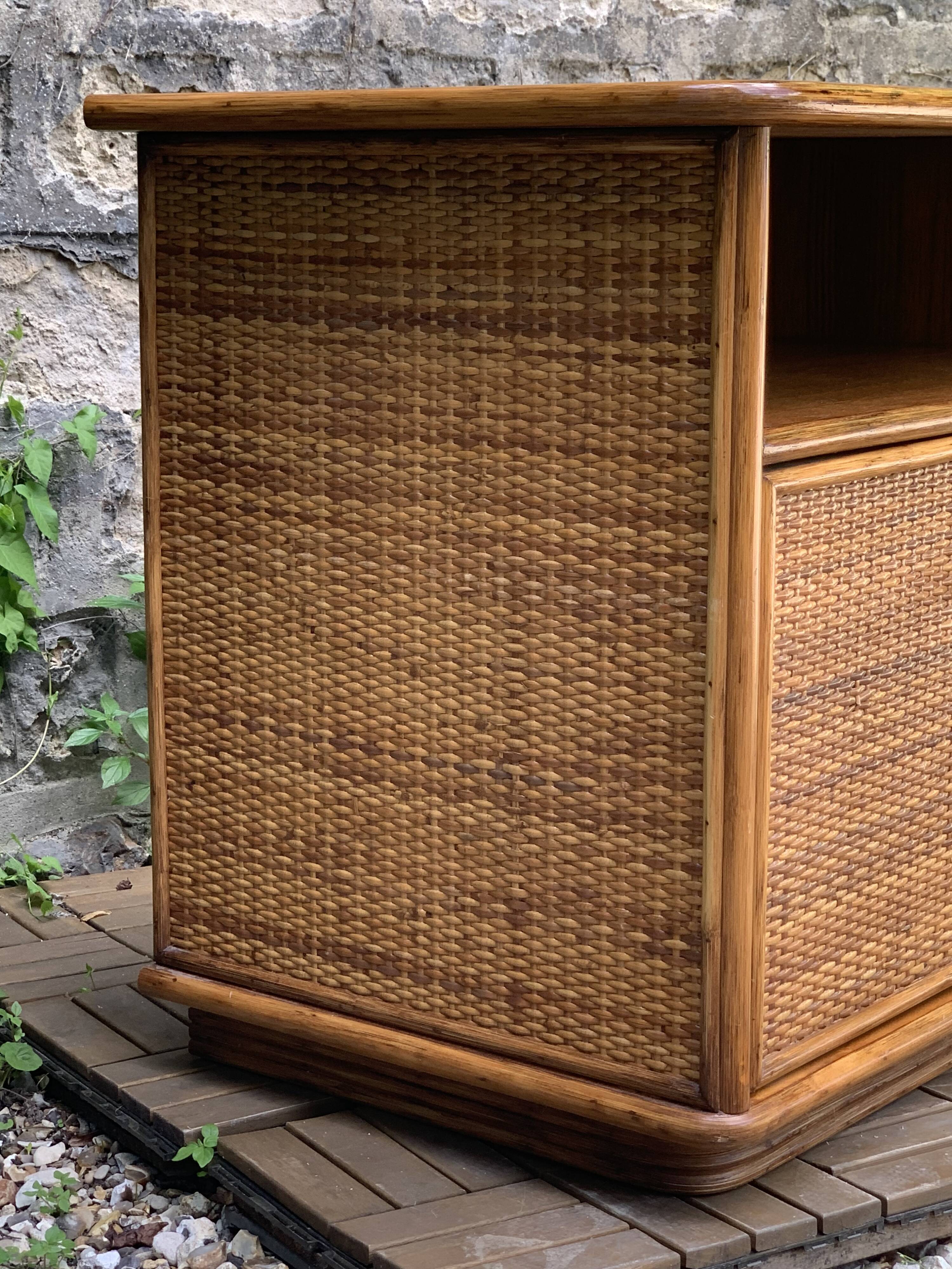 Oak rattan and woven wicker furniture 1980