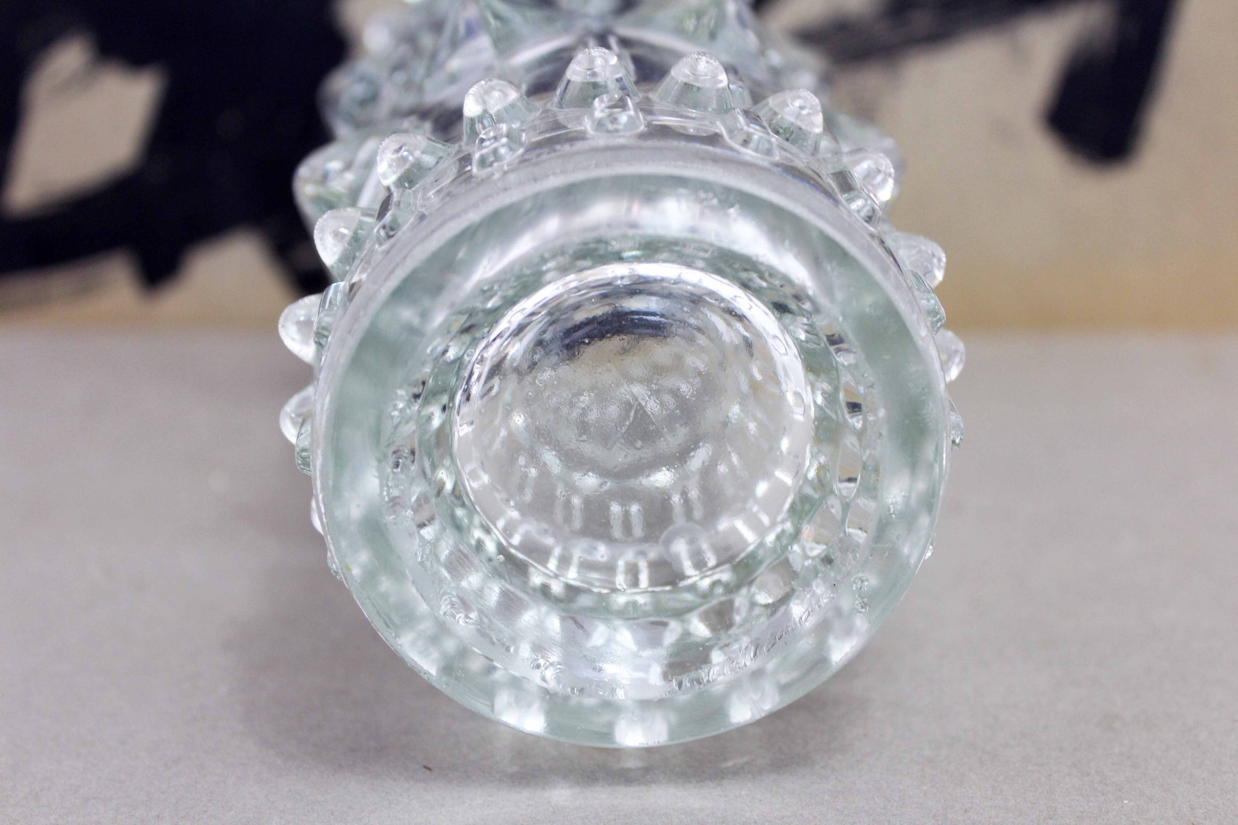 Vintage moulded glass vase Sklo Union 1970