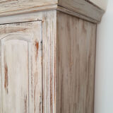 Wardrobe wardrobe 3 doors cerused gray pastel green