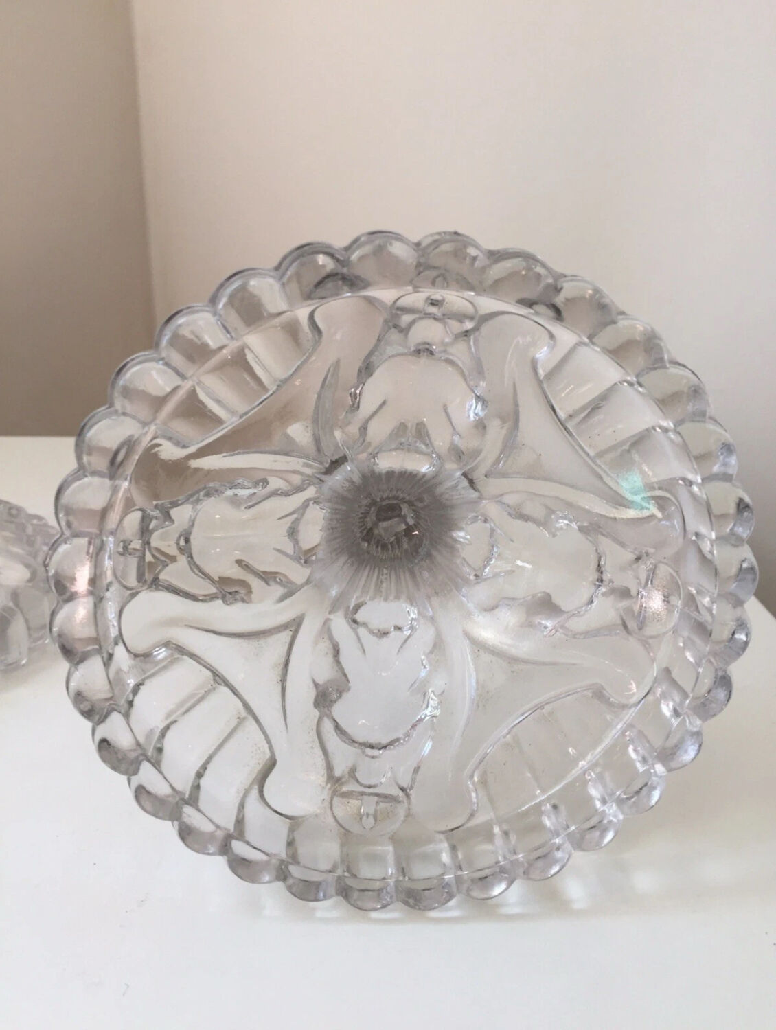 Antique pair of Portieux crystal candlesticks, 19th century