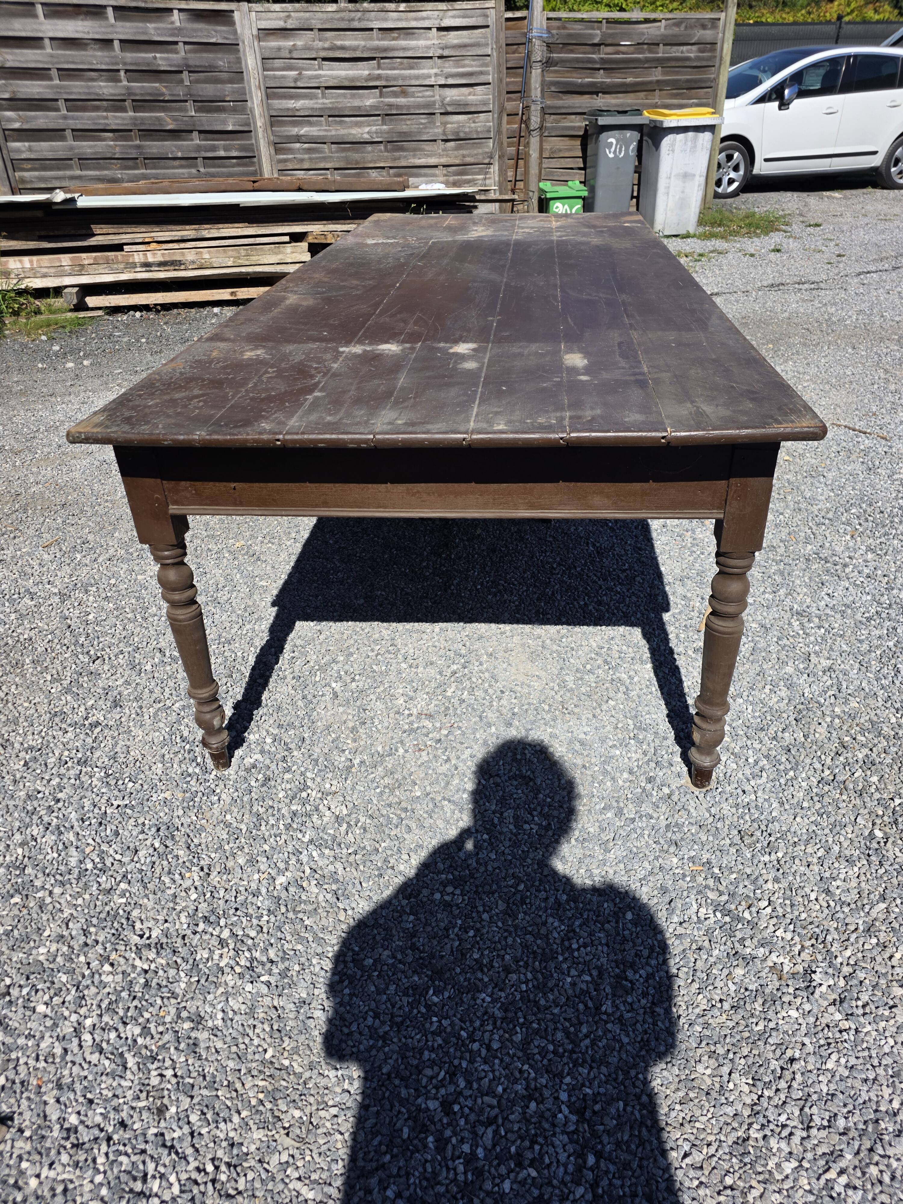 Table de ferme ancienne XXL , 268 × 110cm