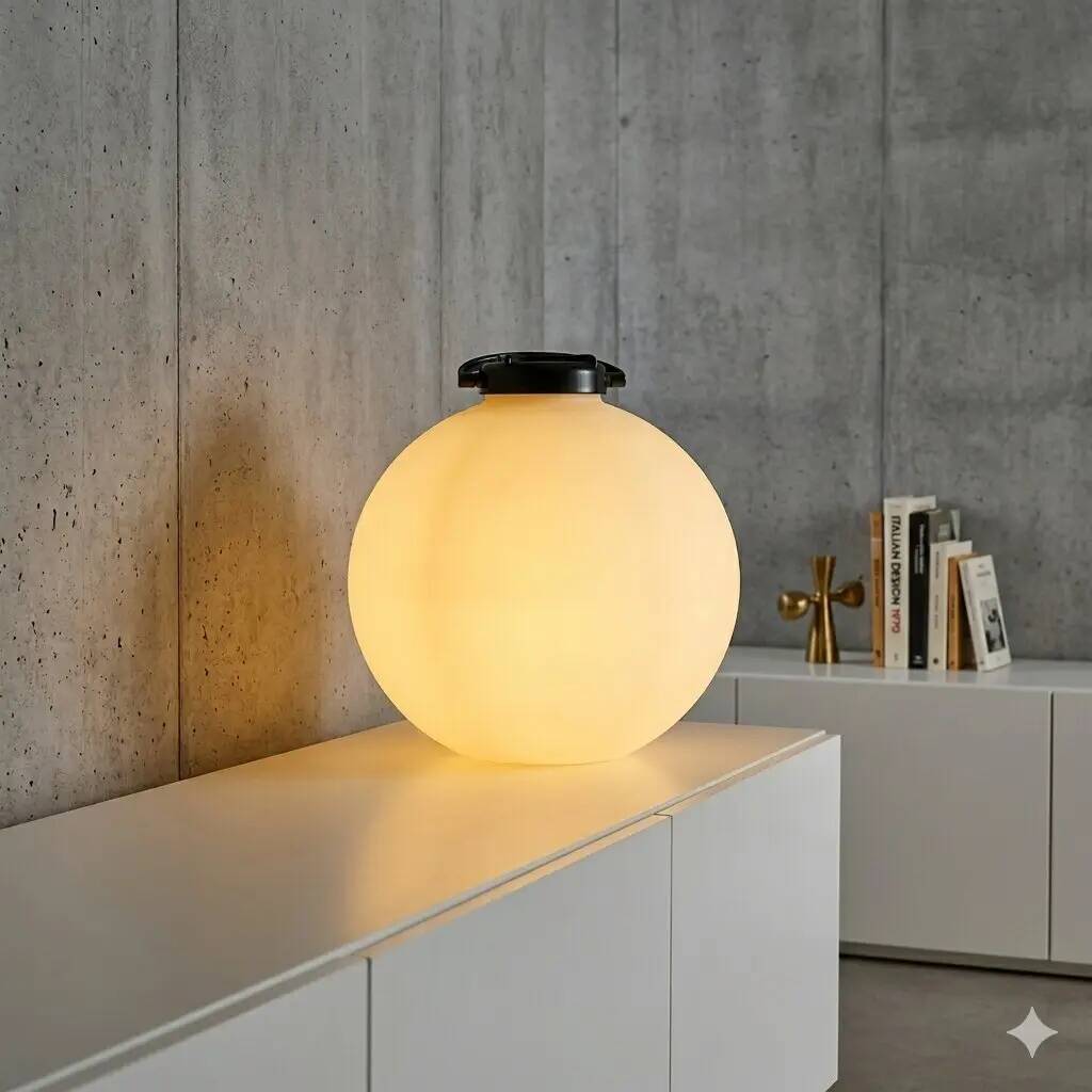 Vintage lamp Valenti Luce Tama Design Isao Hosoe in plastic from the 1970s.
