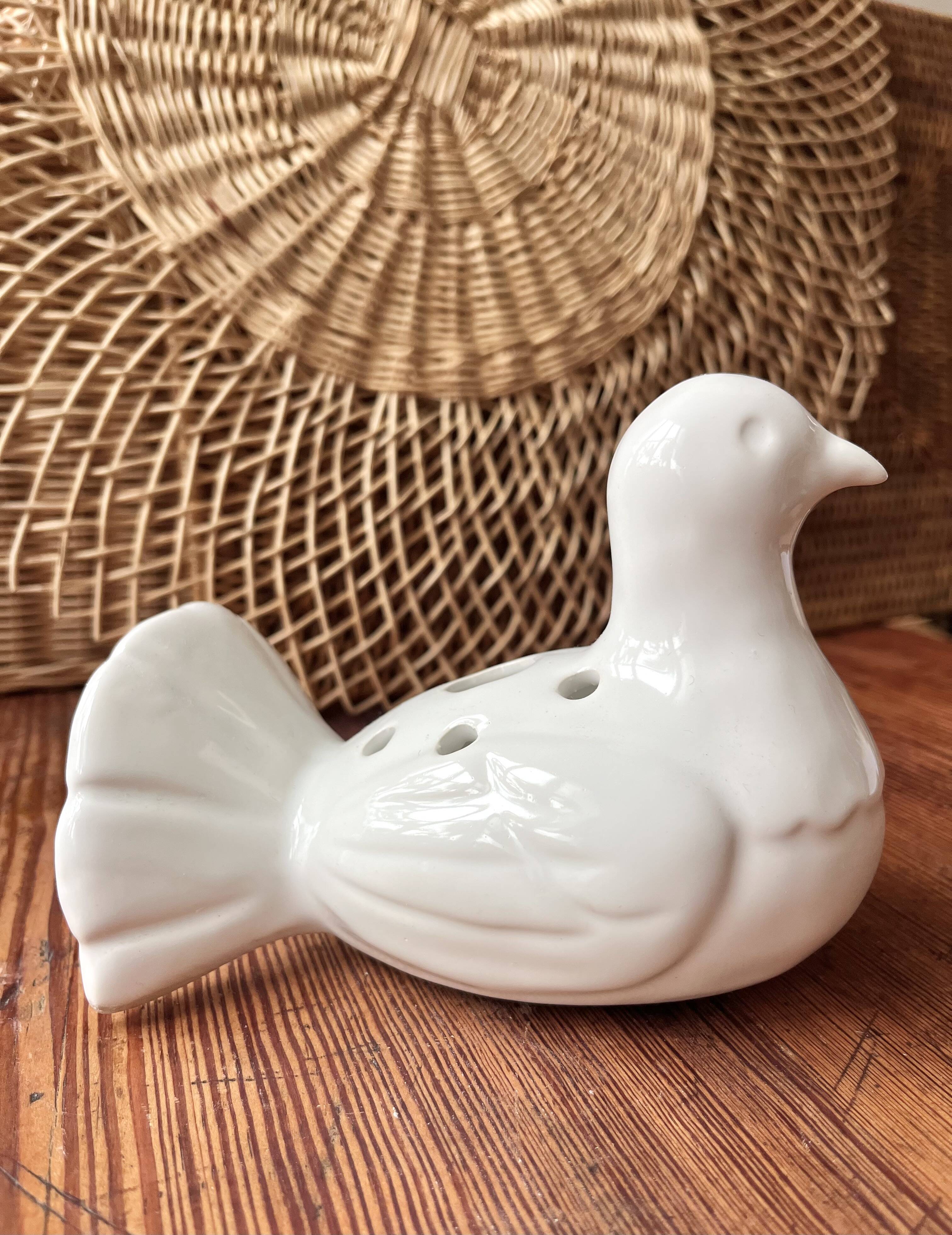 Ceramic vase bird flower spike