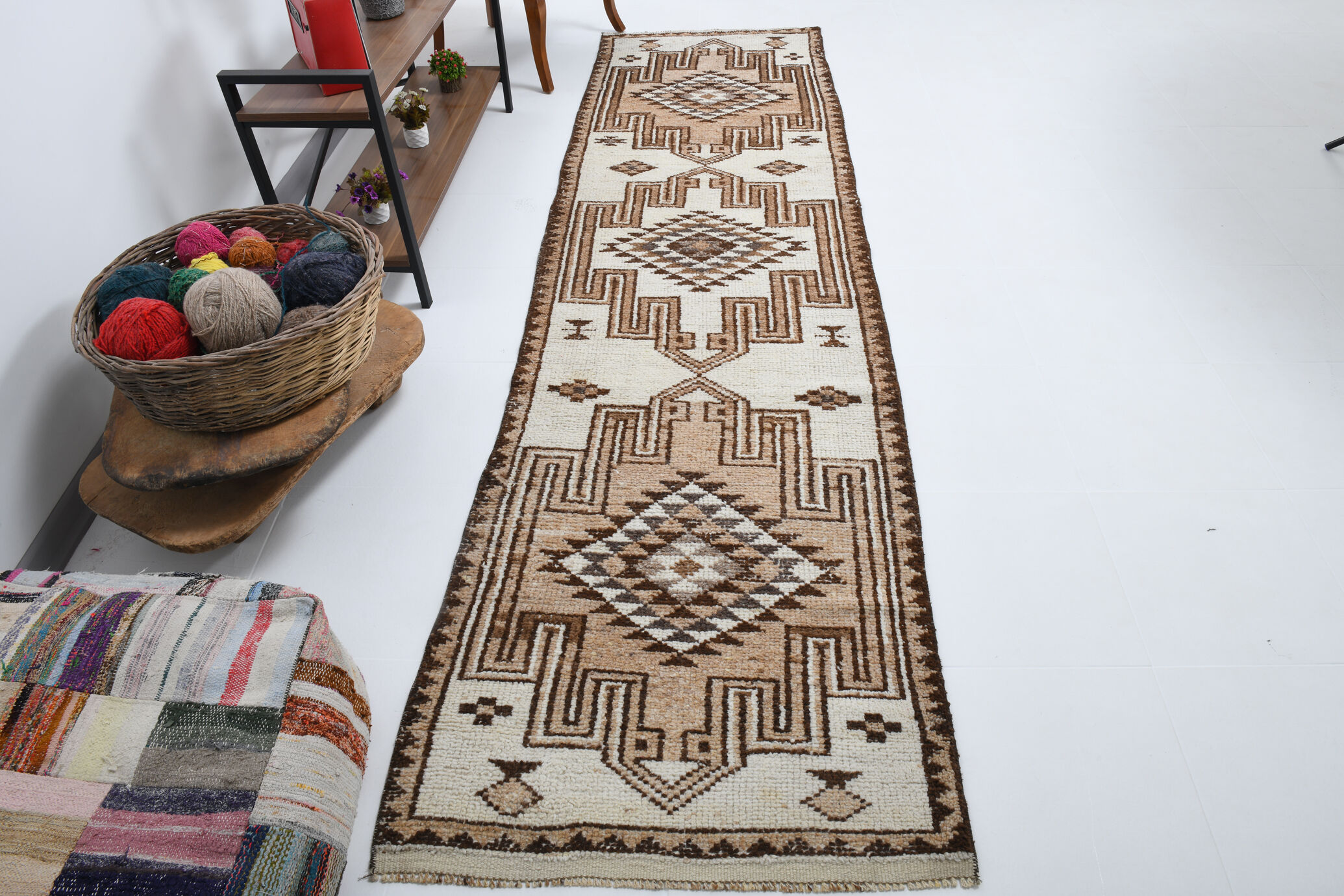 3X10 Turkish Vintage Runner Rug, 3x10 Runner Rug, 325x90Cm