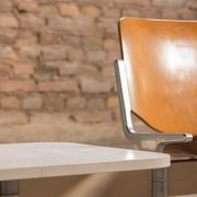Waiting room bench, with 2 seats and a shelf, signed Castelli
