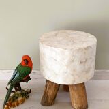 Capiz Tripod Round Stool