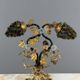 Bronze and polychrome glass lamp, 20th century