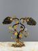 Bronze and polychrome glass lamp, 20th century
