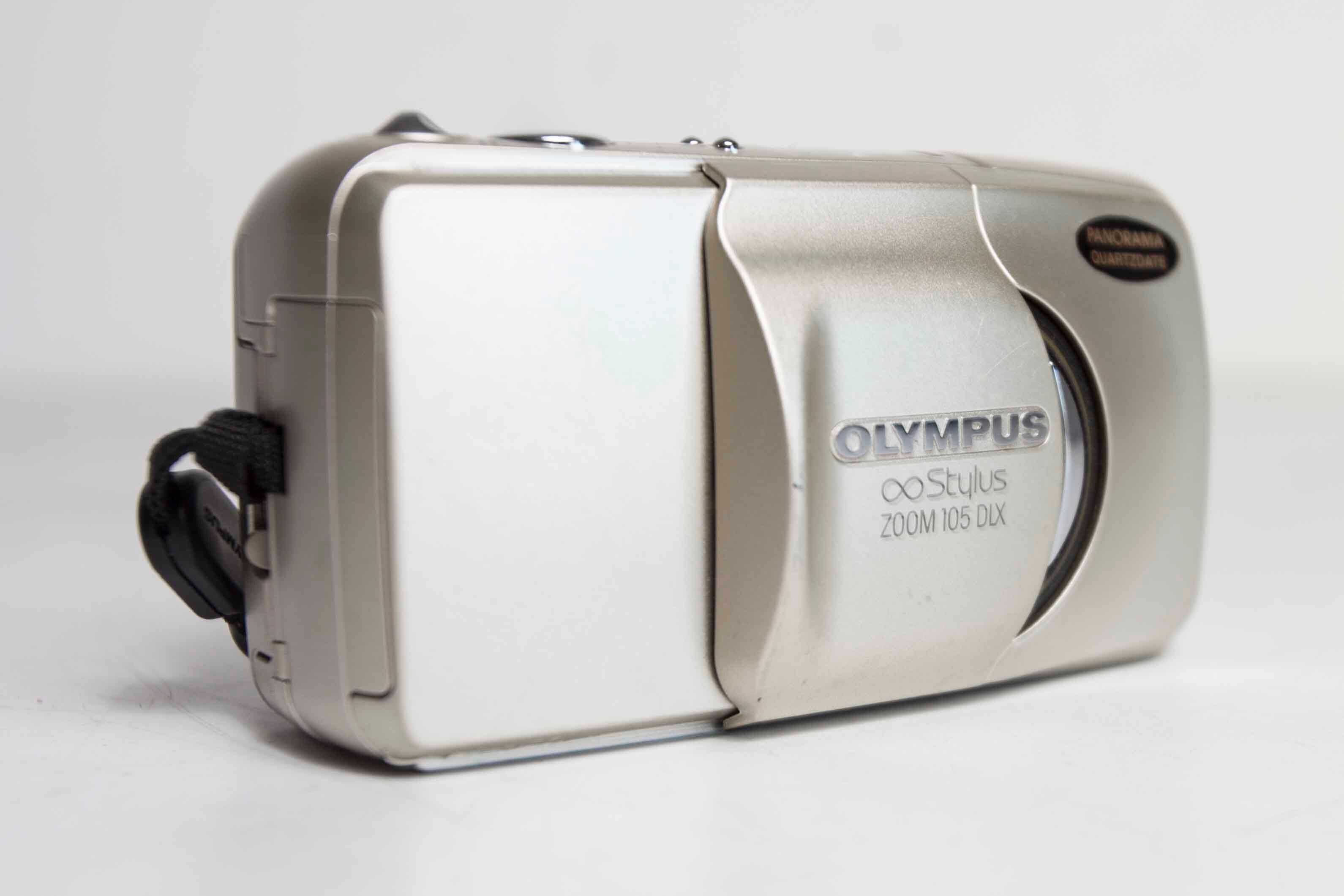 Olympus Stylus zoom 105 DLX film camera tested and new battery