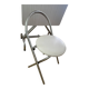 Small stools in metal and faux leather.