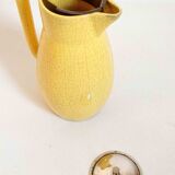 Ceramic orangeade or lemonade pitcher with cracked effect from the 1960s