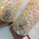 Pair of vintage bedside lamps in conical smoked glass