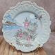 Set of 2 antique plates with Japanese-style hand-painted decoration – relief & gilding