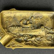 Antique bronze ashtray