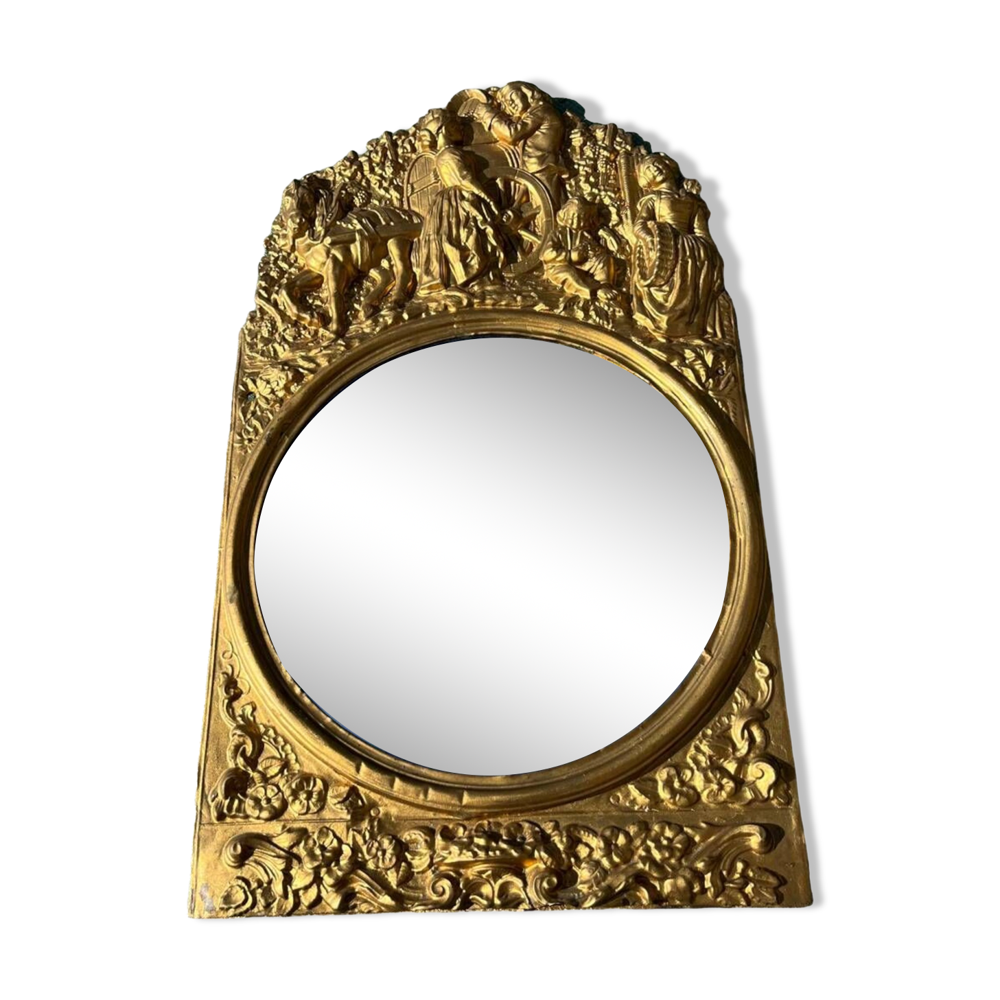 Miroir métal doré  27x 47 vintage
