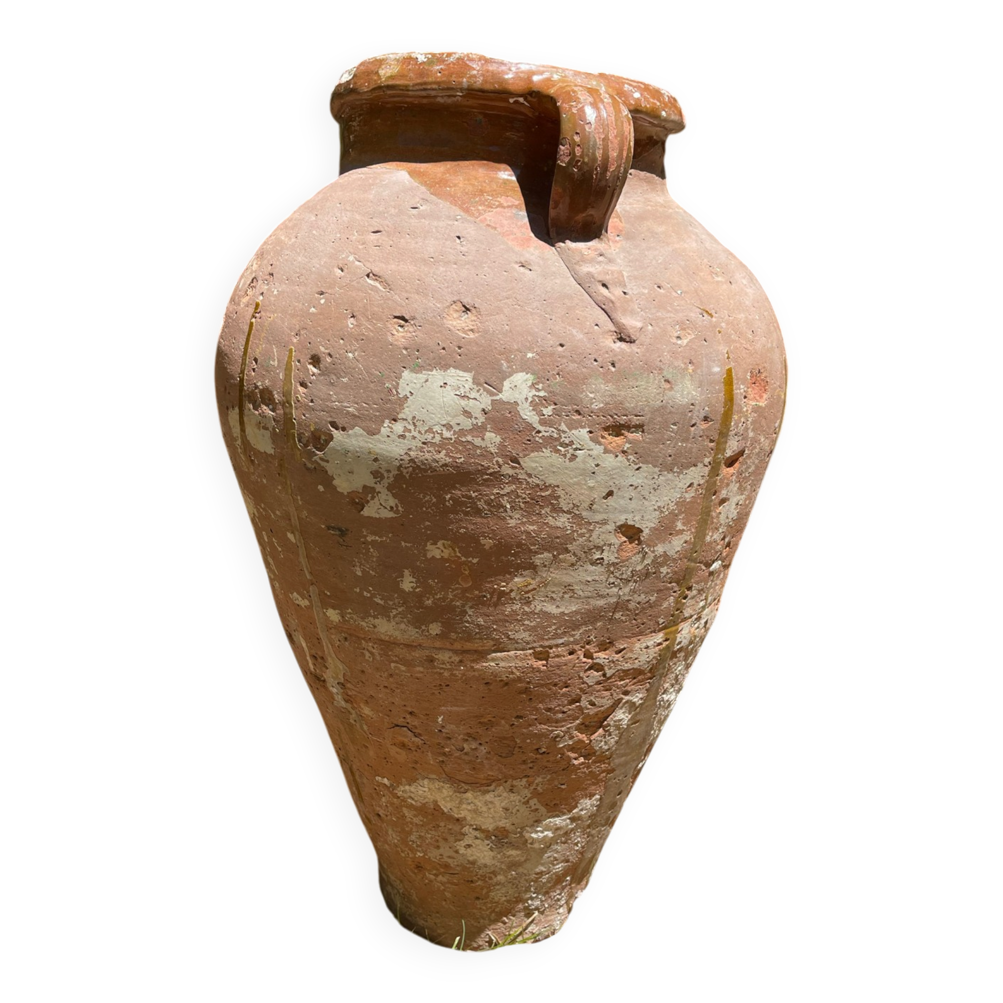 Ancient terracotta pottery jar