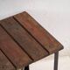 Vintage industrial stool made of pine wood and iron – Central Europe, circa 1950
