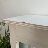 Small patinated wood table / desk / console / side table