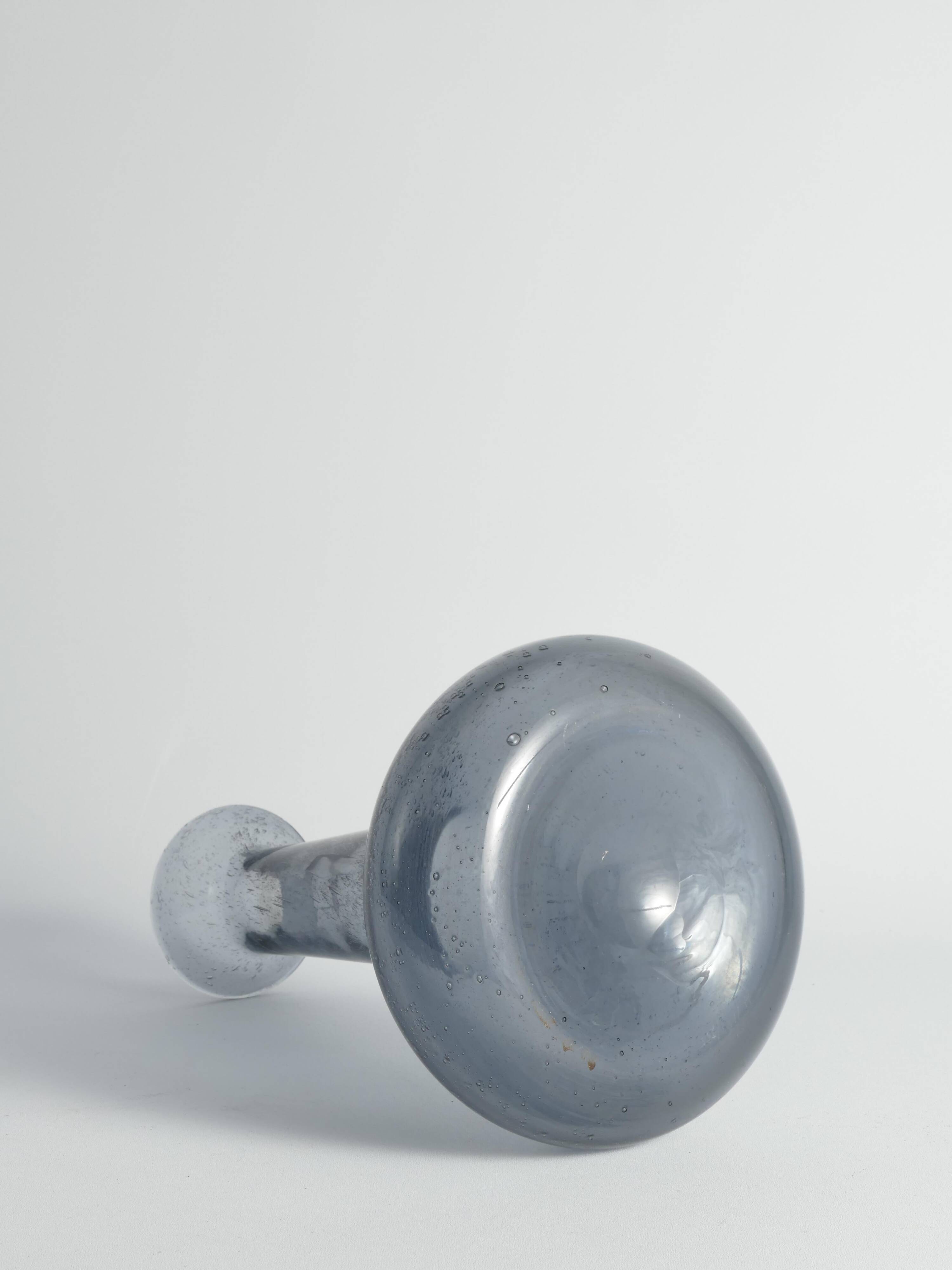 Scandinavian Modern Blue Glass Vase by Erik Höglund for Boda, Sweden 1960's
