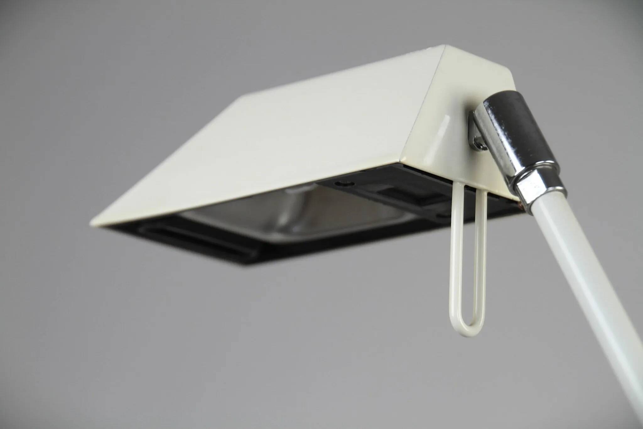 Minimalist White Adjustable Desk Lamp by Massive, Belgium — 1980s