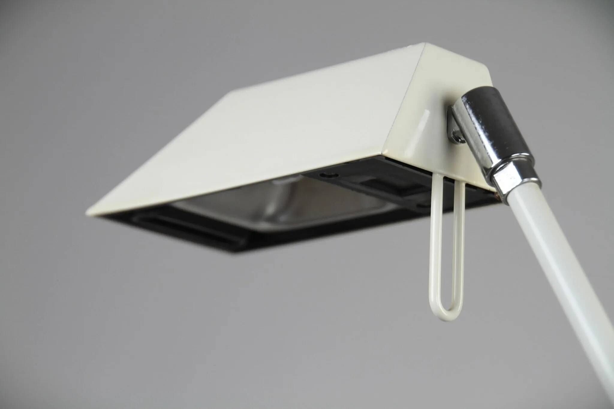 Minimalist White Adjustable Desk Lamp by Massive, Belgium — 1980s