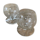 2 Baccarat “Fontenay” crystal liqueur glasses