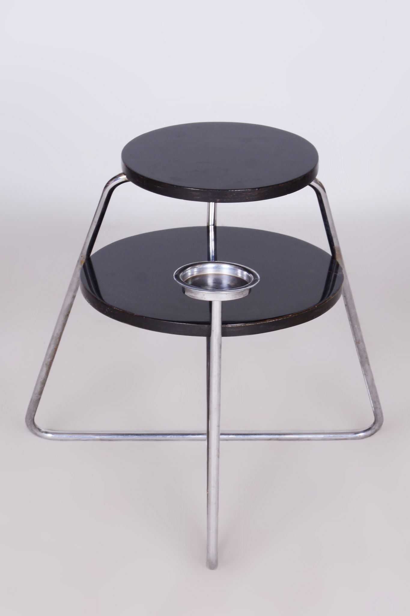 Restored Bauhaus Small Table, Chrome, Revived Polish, Czechia, 1930s