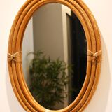Miroir rotin ovale
