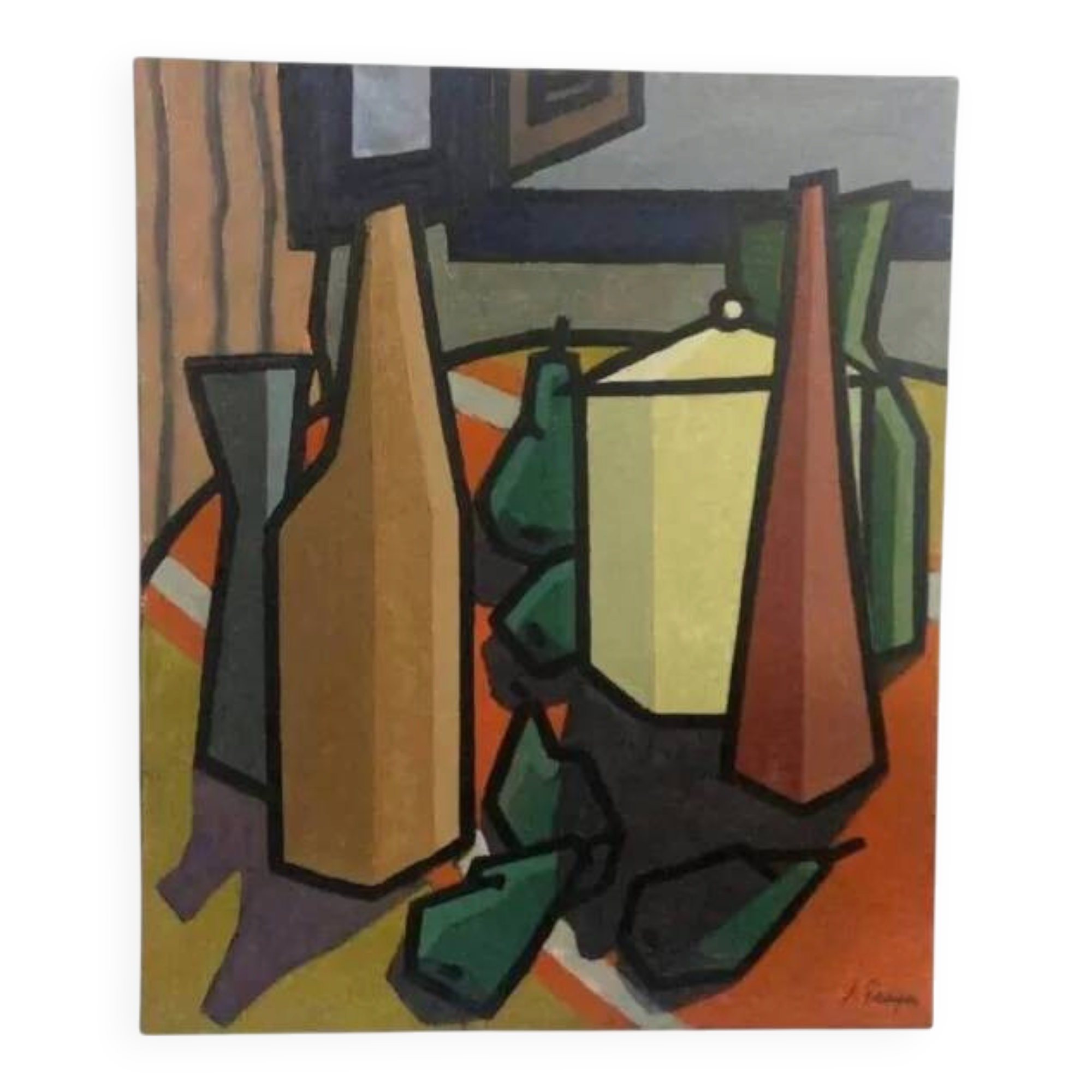 Nature morte à l'huile par Franco Prayer (1924) 60x50 cm