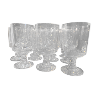 Set of 11 crystal glasses signed Baccarat 1930