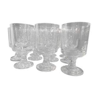 Lot de 11 verres en cristal signés Baccarat 1930