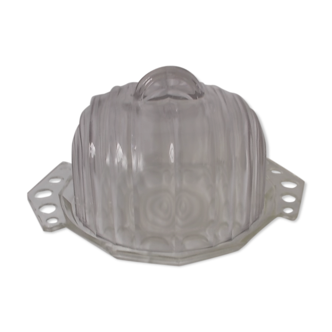 Art deco glass dish with bell