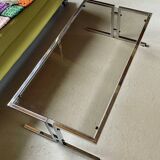 Vintage chrome and glass lounge table 1970