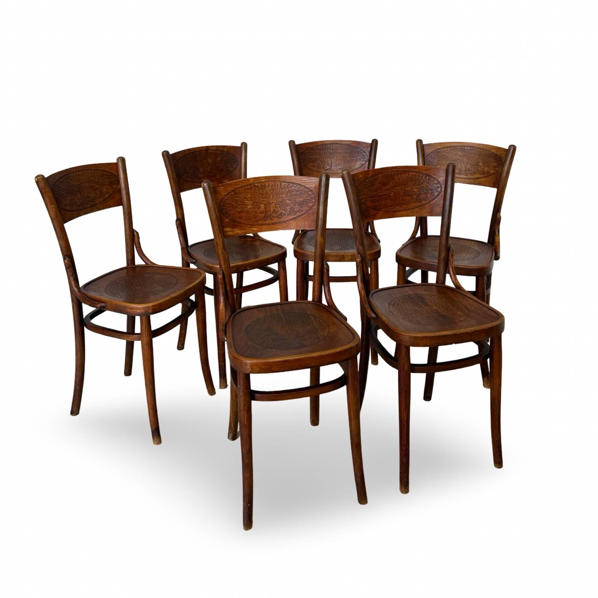 Set of six Authentic antique bentwood chairs, Antonio Volpe