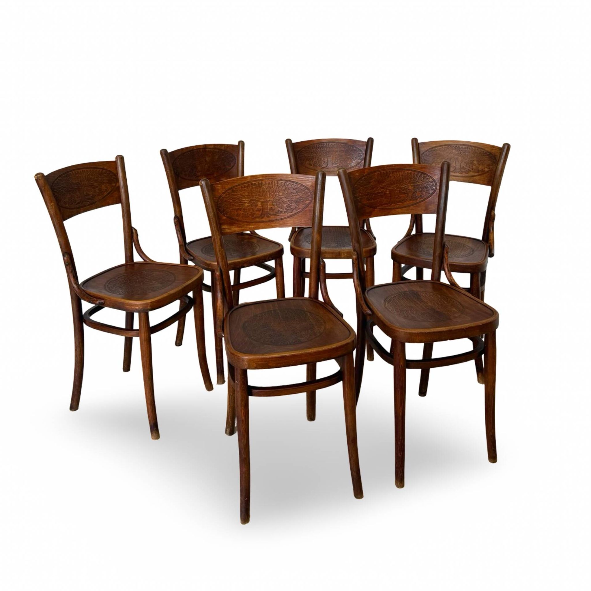Set of six Authentic antique bentwood chairs, Antonio Volpe
