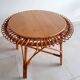 Table basse soleil en rotin vintage