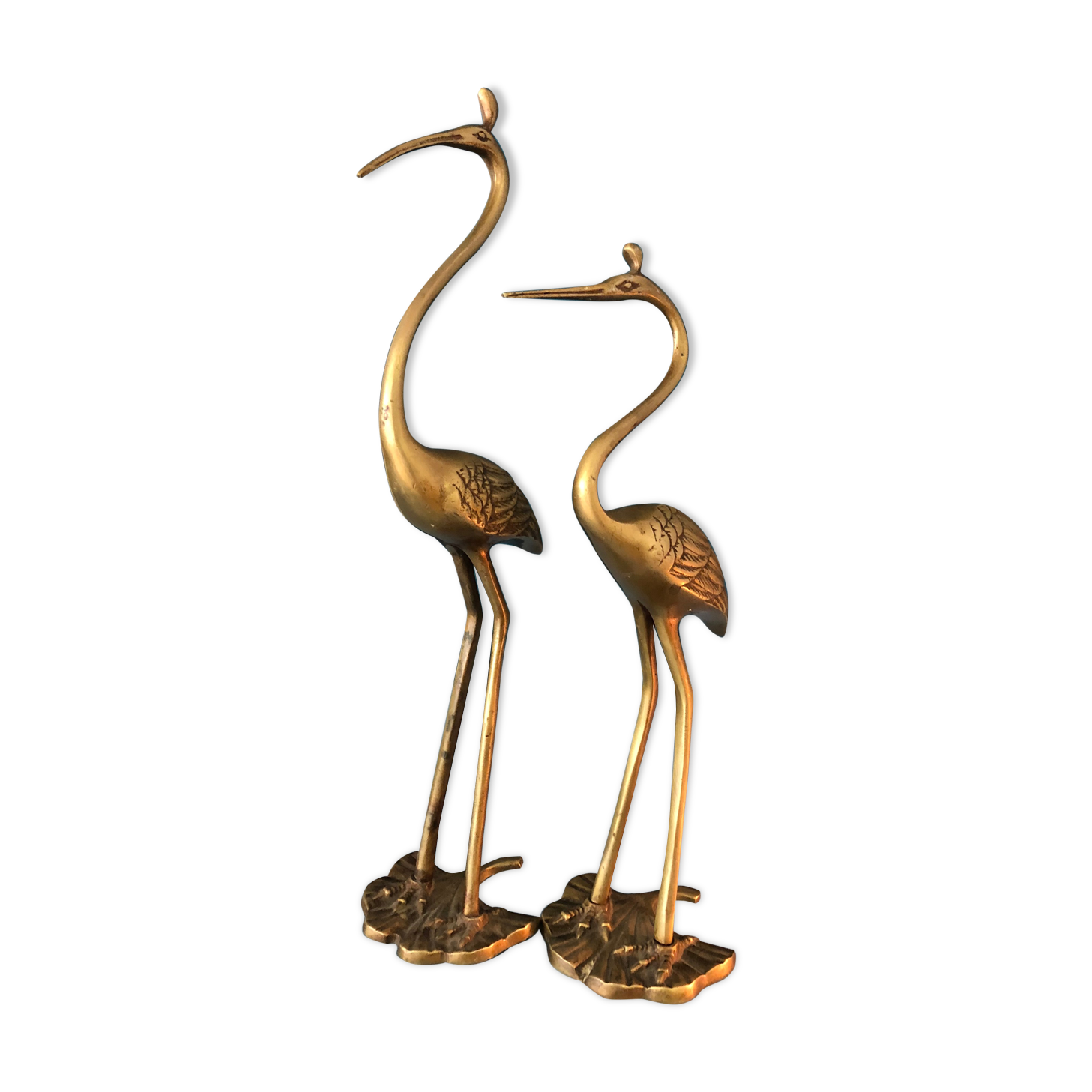 Couple of brass herons
