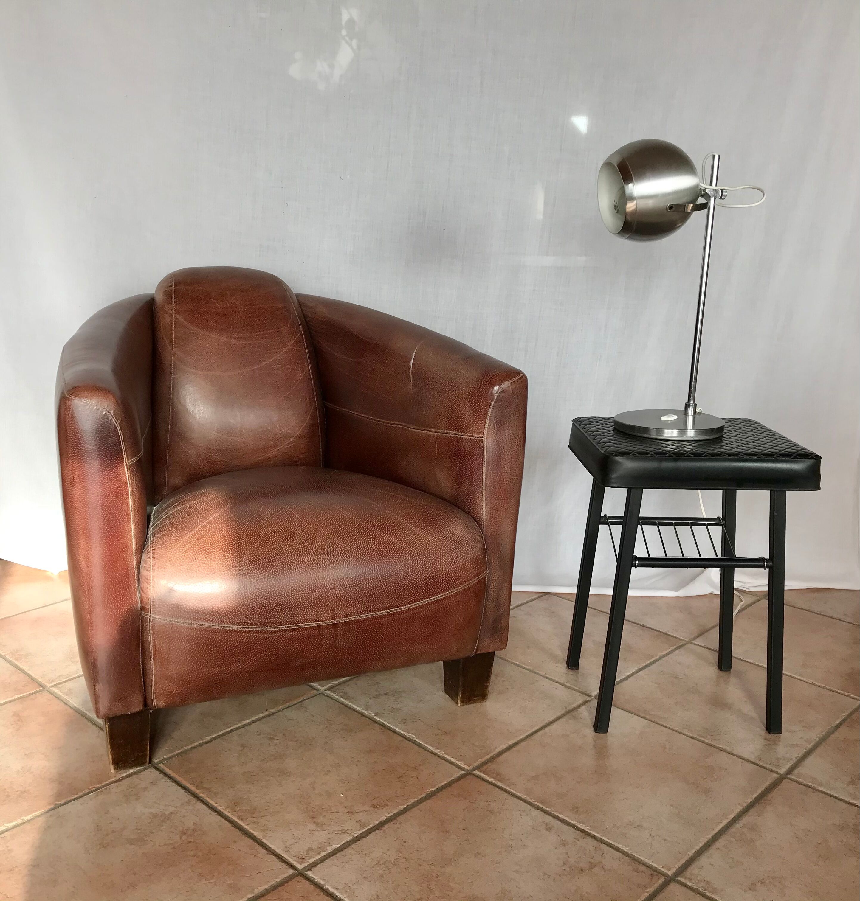 Paire de bouts de canapés skaï Fantasia 1970/80