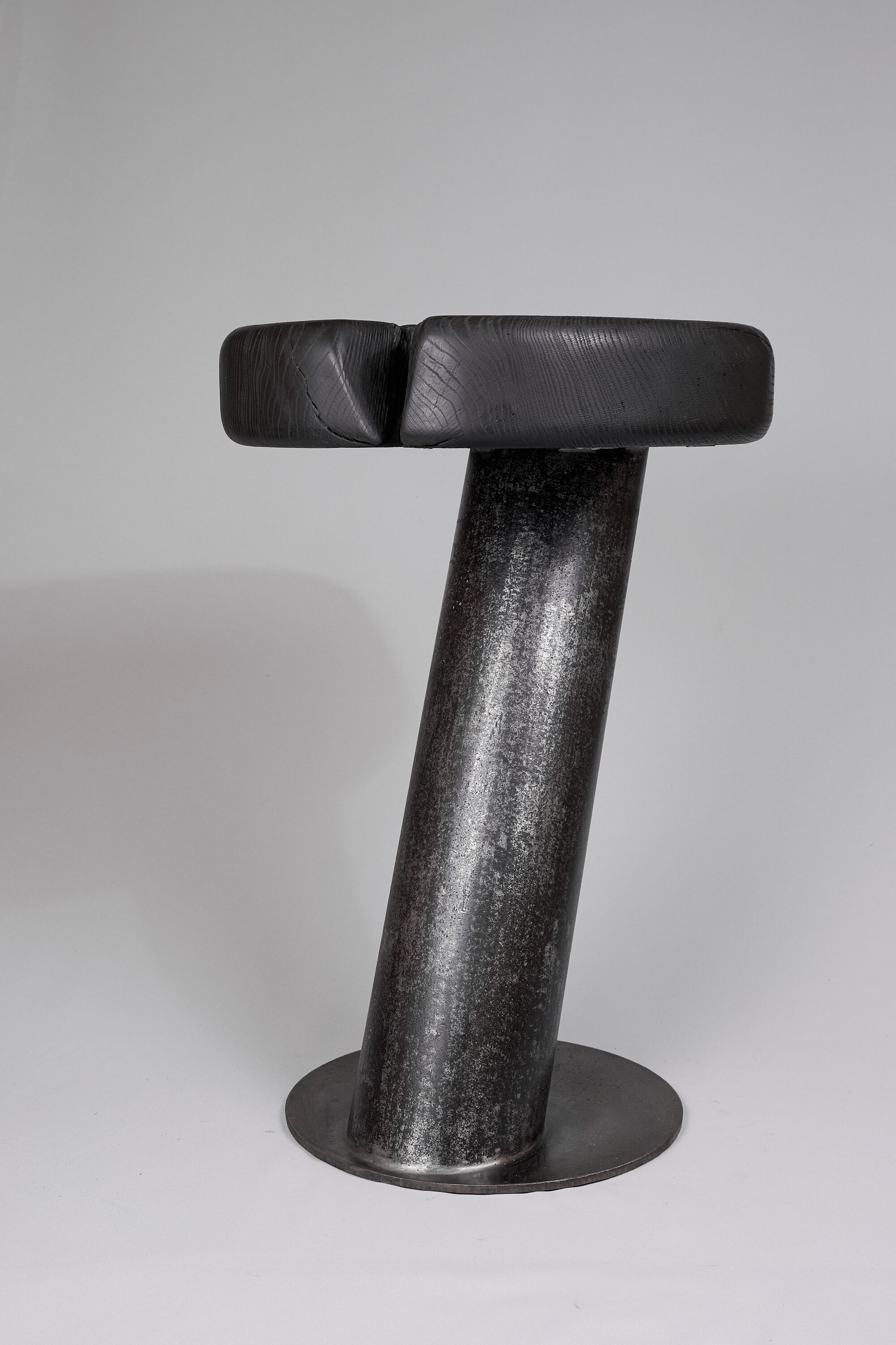 Solid wood sculptural side table, original contemporary design, logniture