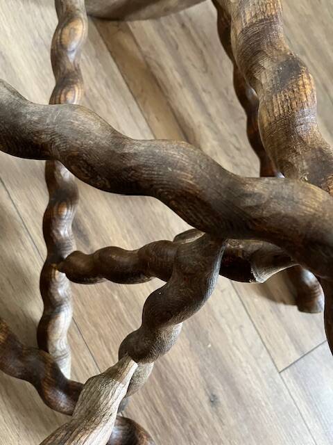 Pair of turned wooden stools