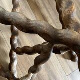 Pair of turned wooden stools