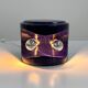 Blue night / mauve ceramic table lamp by Perdomello 70, 1970