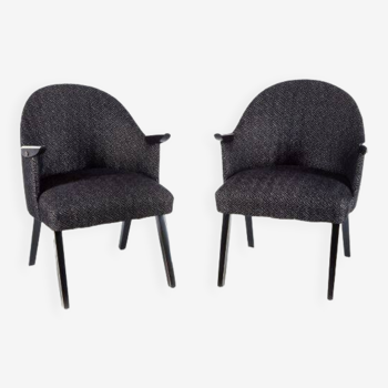 Suite de 2 fauteuils hirondelles, années 1960