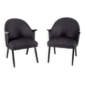 Suite de 2 fauteuils hirondelles, années 1960