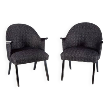Suite de 2 fauteuils hirondelles, années 1960