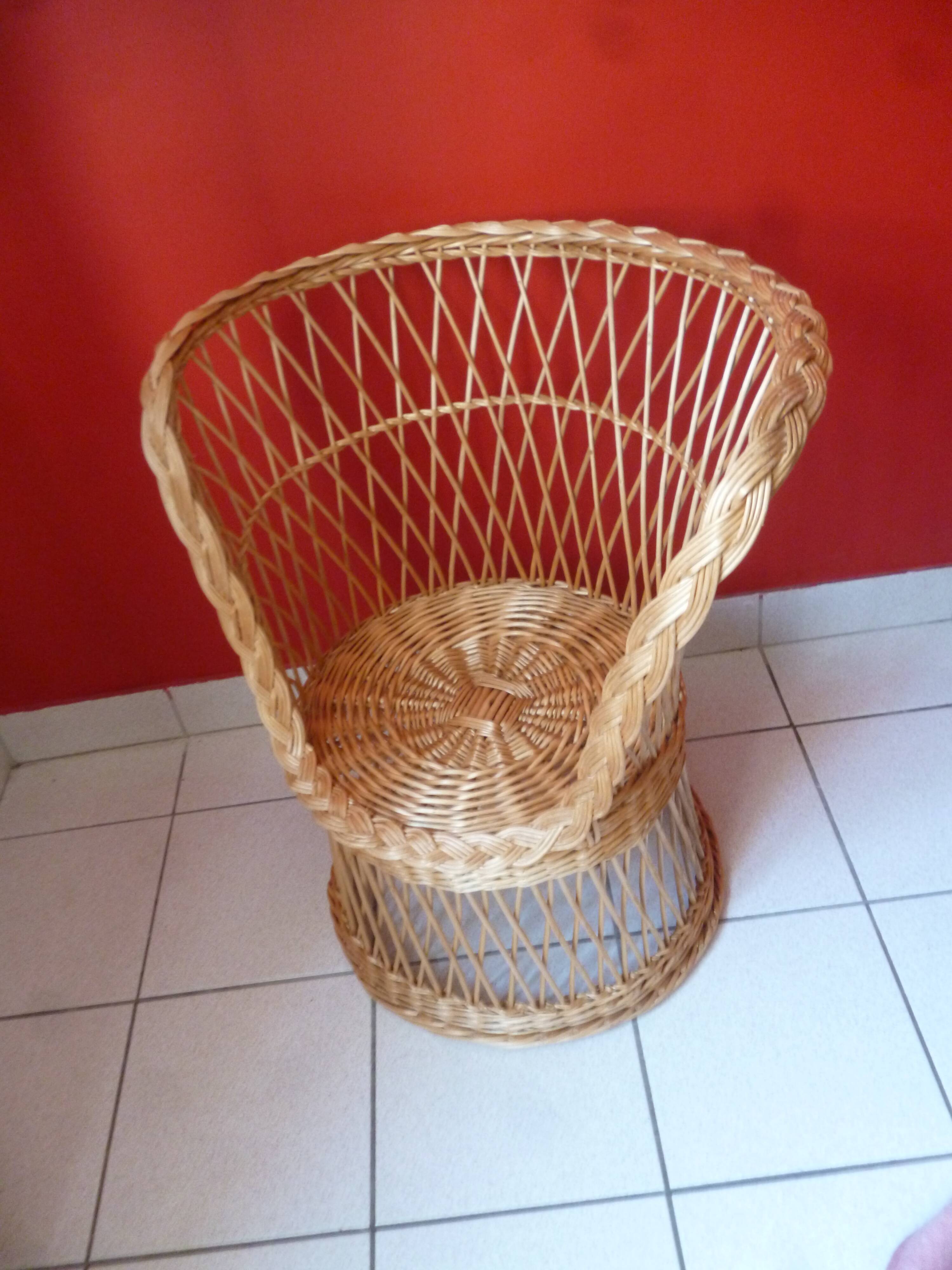 Wicker armchair from the 70s
