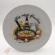 6 Crepe plates and its dish, in porcelain.