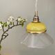 Vintage lampshade ride in yellow and transparent glass